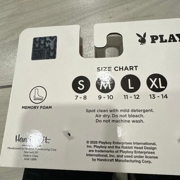 Playboy Mens Memory Foam Indoor Outdoor Gray Slippers Slides Size S 7-8 new - Picture 6 of 6